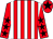 Red and white stripes, red sleeves, black stars, red cap, black star (Lakedale)