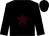 Black, brown star and stars on cap (Shakespeare Racing)
