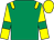 Emerald green, yellow epaulets, yellow sleeves, emerald green armlets, yellow cap (Mr M J Yarrow)