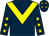 Dark blue, yellow chevron, dark blue sleeves, yellow stars, dark blue cap, yellow stars (Seventh Lap Racing)