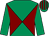 Maroon & emerald green diabolo, emerald green sleeves, striped cap (William Martin)