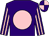 Purple, pink disc, striped sleeves, quartered cap (M H And Mrs G Tourle)
