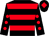 Black, red hoops, black sleeves, red spots, black cap, red diamond (The Lamb Inn - Pethy)