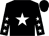Black, white star, black sleeves, white stars (Mr B J Mould)