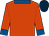 Tangerine, royal blue collar and cuffs, dark blue cap (J H & S M Wall)