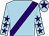 Light blue, purple sash, light blue sleeves, purple stars, light blue cap, purple star (Mr Martyn Forrester)