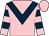 PINK, DARK BLUE chevron, hooped sleeves (Doddcarrutherskessonmurrillspalmer)