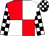 Red and white (quartered), black and white check sleeves and cap (Nowhere To Run Friends)