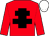 Red, black cross of lorraine, white cap (Don & Val Churston)