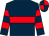 Dark blue, red hoop, hooped sleeves, quartered cap (Mr George Hibbert)