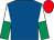 Royal blue, white and emerald green halved sleeves, red cap (Scuderia Vita Bella)