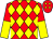Red and yellow diamonds, halved sleeves (Homecroft Wealth & F J E Willson)