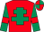 Red, emerald green cross of lorraine, emerald green sleeves, red armlets, red and emerald green quartered cap (South Wales Argus & Chepstow Racing Cl)