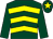 Dark green, yellow chevrons, dark green sleeves, dark green cap, yellow star (Total Plumbing Supporters Club)