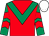 Red, emerald green chevron, emerald green sleeves, red chevrons, white cap (Dr M O'Sullivan)