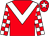 Red, white chevron, checked sleeves, red cap, white star (Mr David Aarons)
