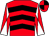 Red, black chevrons, red and white diabolo on sleeves, red and black quartered cap (Mr G H Bell)