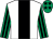 White, black panel, emerald green & black striped sleeves, emerald green cap, black stars (Paul Leech)