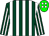 Dark green & white stripes, green cap, white spots (Mrs Sandra McCarthy)