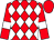 Red and white diamonds, red sleeves, white armlets, red cap (Seven Stars Racing)