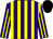 Purple and yellow stripes, black cap (Mrs Ann Starkie & Mrs I Starkie)