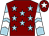 Maroon, light blue stars, light blue and white chevrons on sleeves, maroon cap, white star (N Blencowe,j Sunderland,m Lenton,charr)