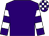 Purple, white hooped sleeves, check cap (Kiwi Racing)