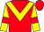 Red, yellow chevron, yellow sleeves, red armlets (Cockerill Hillen & Graham)