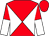 Red and white diabolo, halved sleeves, red cap (The Double 'a' Partnership)