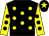 Black, yellow spots, yellow sleeves, black spots, black cap, yellow star (Mr Billy Parish)