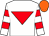 White, red inverted triangle, hooped sleeves, orange cap (Mr Evan M Sutherland)
