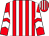 Red and white stripes, chevrons on sleeves (Brewster/harding & Essex Racing Club)