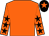 Orange, black stars on sleeves, black cap, orange star (shropshire wolves)
