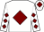 White, maroon diamond, diamonds on sleeves, white cap, maroon diamond (Caroline Ellis And Matthew Hunt)