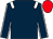 Dark blue, white epaulets, dark blue sleeves, white seams, red cap (Miss J R Richards)