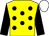 Yellow, black spots and sleeves, white cap (E Barlow, S Cochrane & W Kennedy)