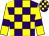 Purple and yellow check, yellow sleeves, purple armlets (Kent, Greaves, Dawson)