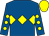 Royal blue, yellow triple diamond, royal blue sleeves, yellow spots, yellow cap (Mr Tony Ambler)