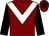Maroon, white chevron, black sleeves, maroon cap, black star (Mr M C Sargent)