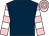 Dark blue, pink & white hooped sleeves & cap (Silent Partnership)