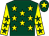 Dark green, yellow stars, yellow sleeves, dark green stars, dark green cap, yellow star (Mr P J H George)