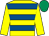 Yellow & royal blue hoops, yellow sleeves, emerald green cap (Mrs S A Bramall)