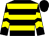 Black & yellow hoops, yellow chevrons on sleeves, black cap (Rathordan Partnership)