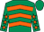 Emerald green, orange chevrons, emerald green sleeves, orange stars, emerald green cap (Mr Geoff Martin)