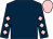 Dark blue, pink diamonds on sleeves, pink cap (Miss J C Blackwell)