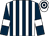 White and dark blue stripes, dark blue sleeves, white armlets, white and dark blue hooped cap (Timbercare Racing Partnership)