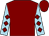 Maroon, light blue sleeves, maroon diamonds (Andy Jansons & Dan Skelton)