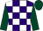 Purple and white check, dark green sleeves and cap (Rod In Pickle Partnership)
