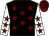 Black, maroon stars, white sleeves, maroon stars, maroon and black hooped cap (Miss Alex Porritt)