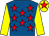 Royal blue, red stars, yellow sleeves, yellow cap, red star (High Flying Hooves Syndicate)